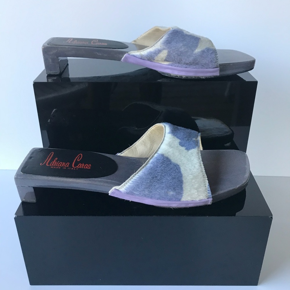Adriana Caras Made In Italy Wood Clogs.